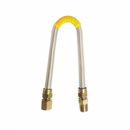 THRIFCO PLUMBING Stainless Steel Gas Flex -1/2 Inch O.D. x 3/8 Inch I.D. x 36 Inch Long with 1/2 Inch MIP 4400691